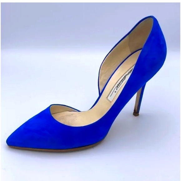 Brian Atwood Shoes - BRAIN ATWOOD BLUE Suede D Orsay Pumps Size 39.5 Euro